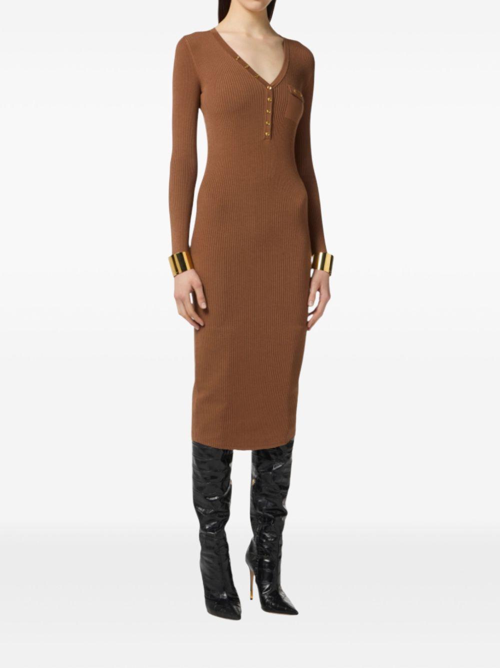Dress in ribbed knit fabric with breast pocket AM10B56E2 EC1 ELISABETTA FRANCHI