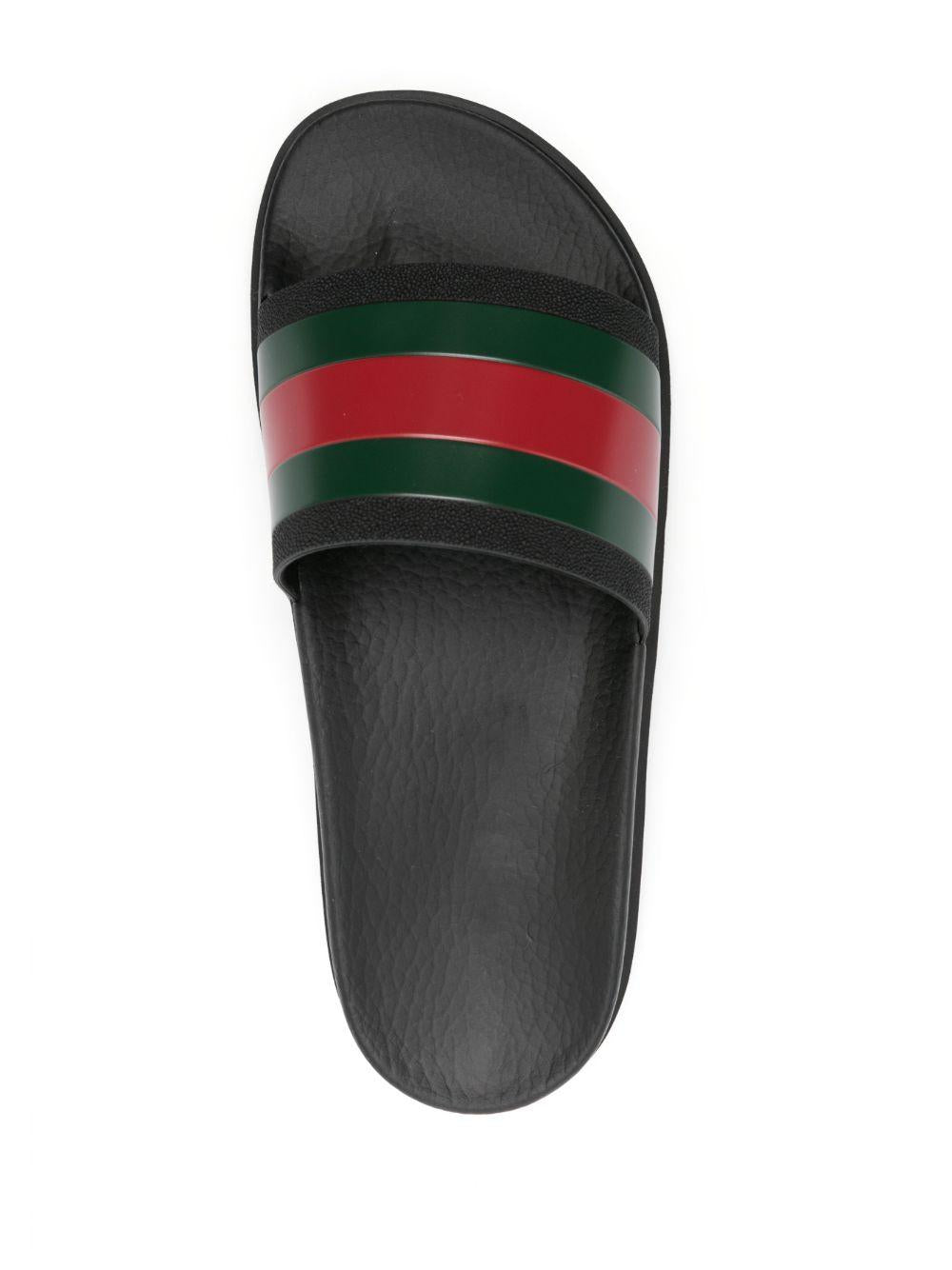 slide sandal with Web 429469 GIB101098 GUCCI