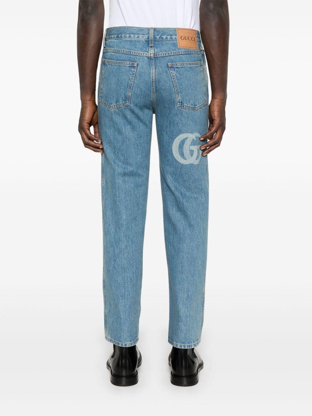 Denim trousers with lasered Double G 815642 XDC6W4492 GUCCI