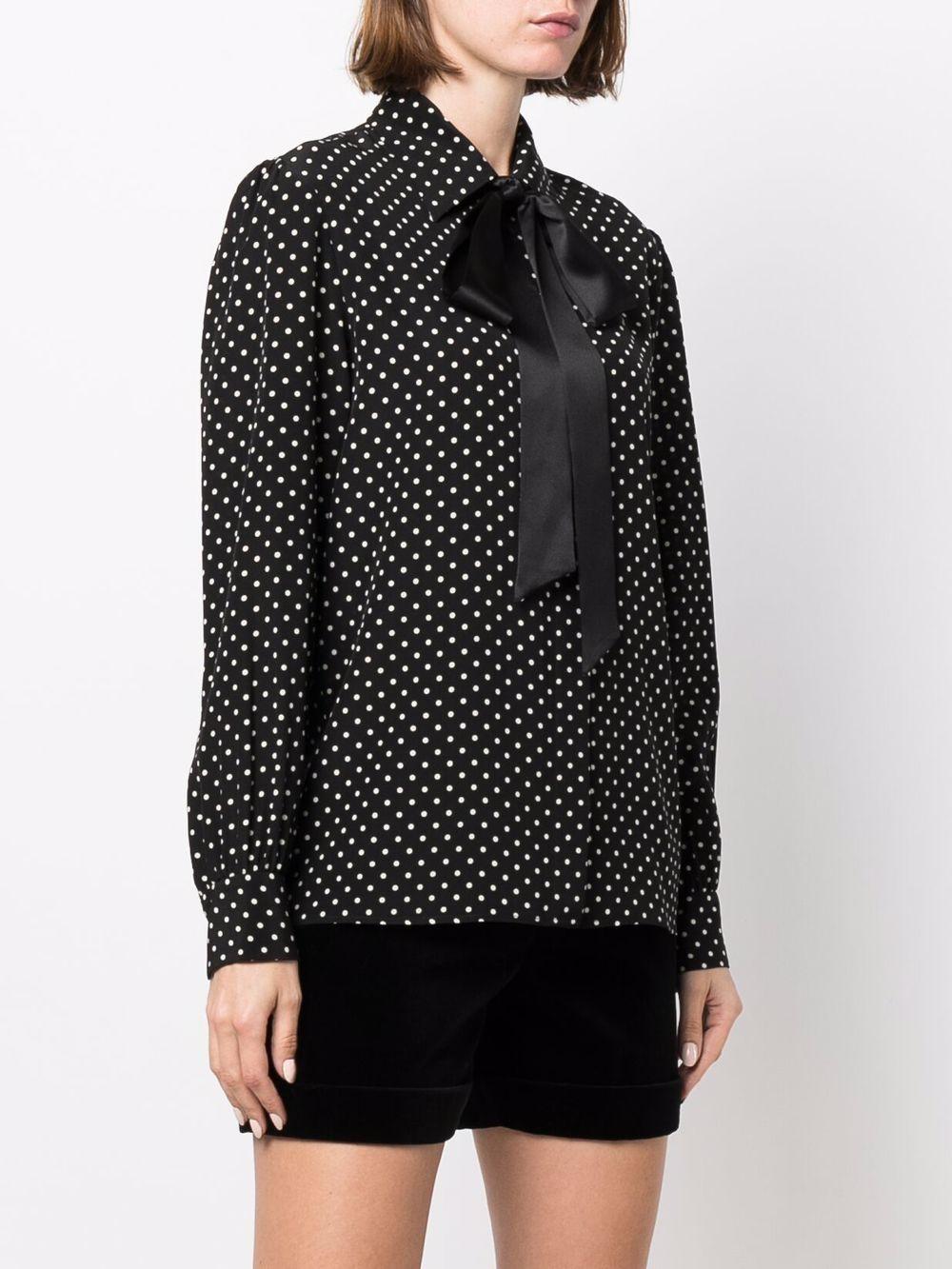 Blusa a pois con fiocco 669026Y2D47 1095 SAINT LAURENT