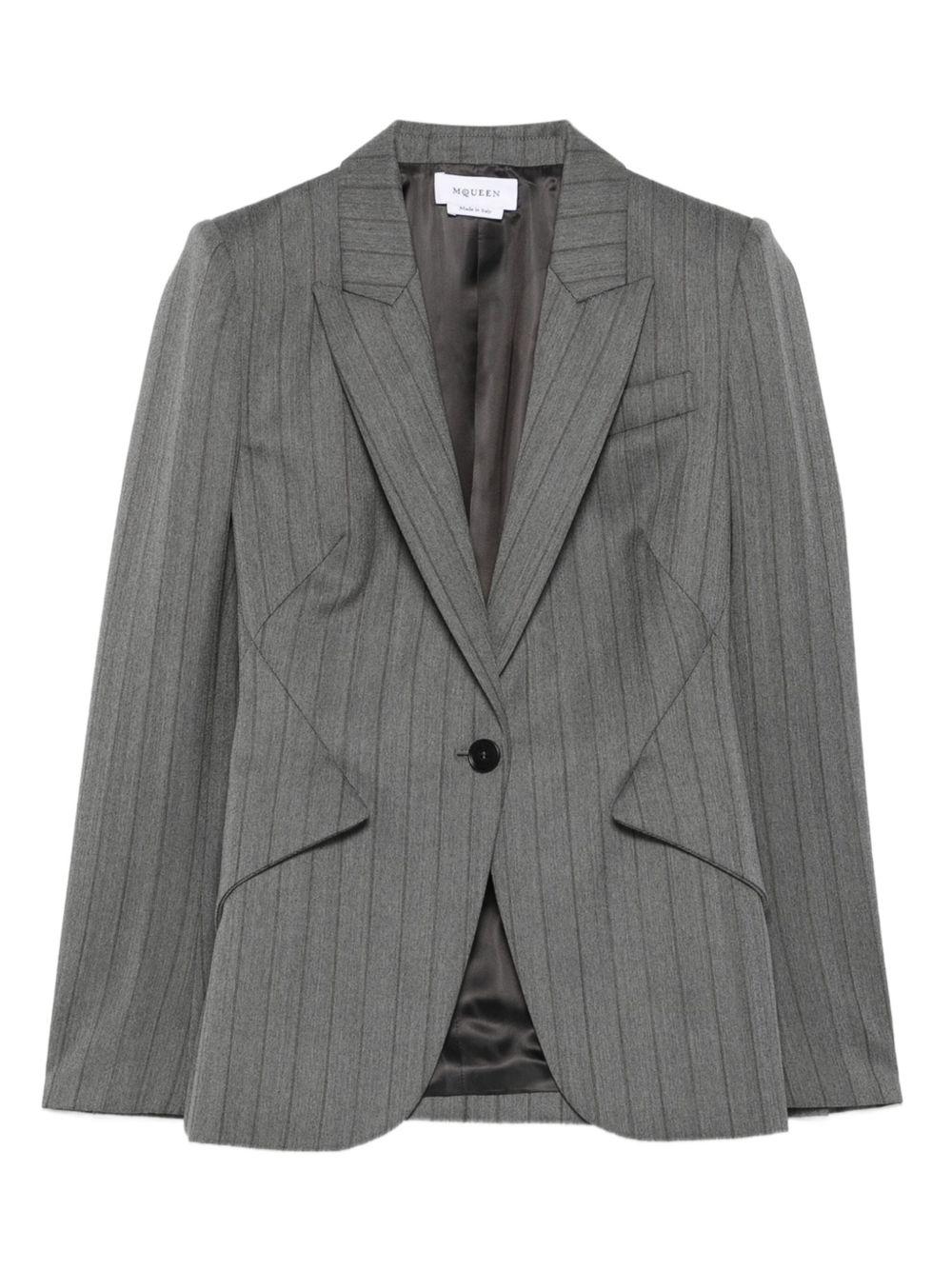 Herringbone Single-breasted Jacket 839134 QJAFE1121 ALEXANDER MCQUEEN