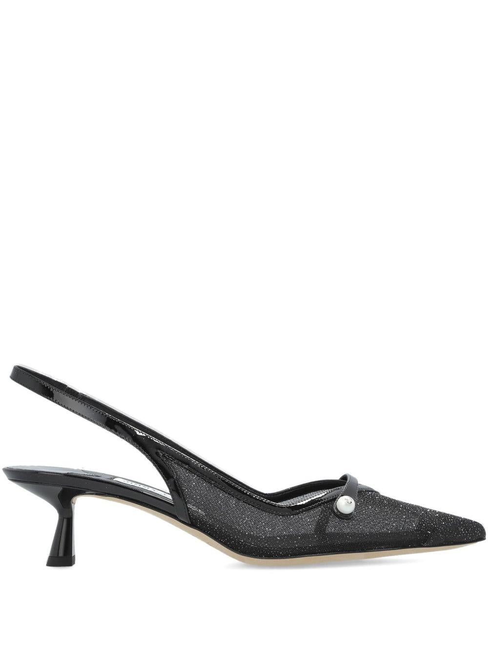 Patent Leather and Mesh Slingbacks AMITA45JVV BLACK/BLACK JIMMY CHOO