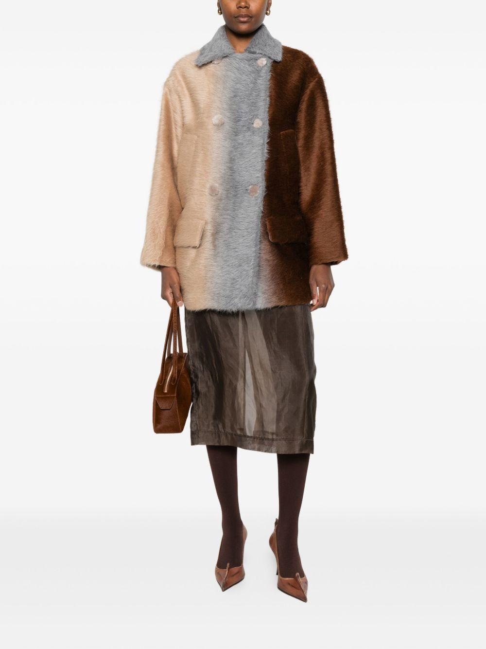 Double-breasted coat in alpaca and wool FJ7640 AYNSF1T6N FENDI