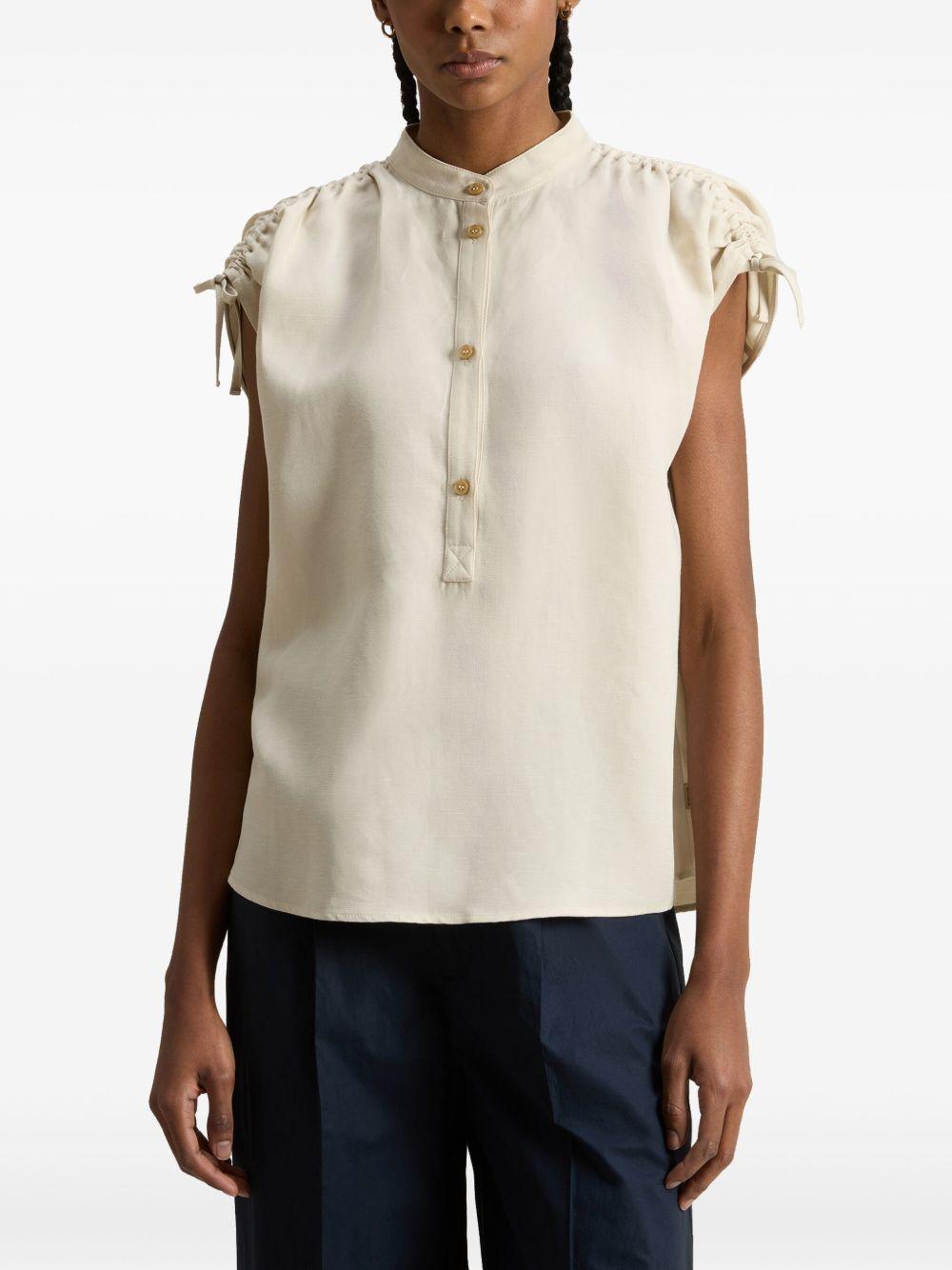Shirt with gathers on sleeves CFWWSI0215FRUT3043 8867 WOOLRICH
