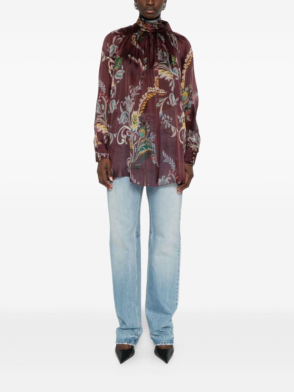 flared high-neck blouse WRJA0150 99SA1M0X0869 ETRO