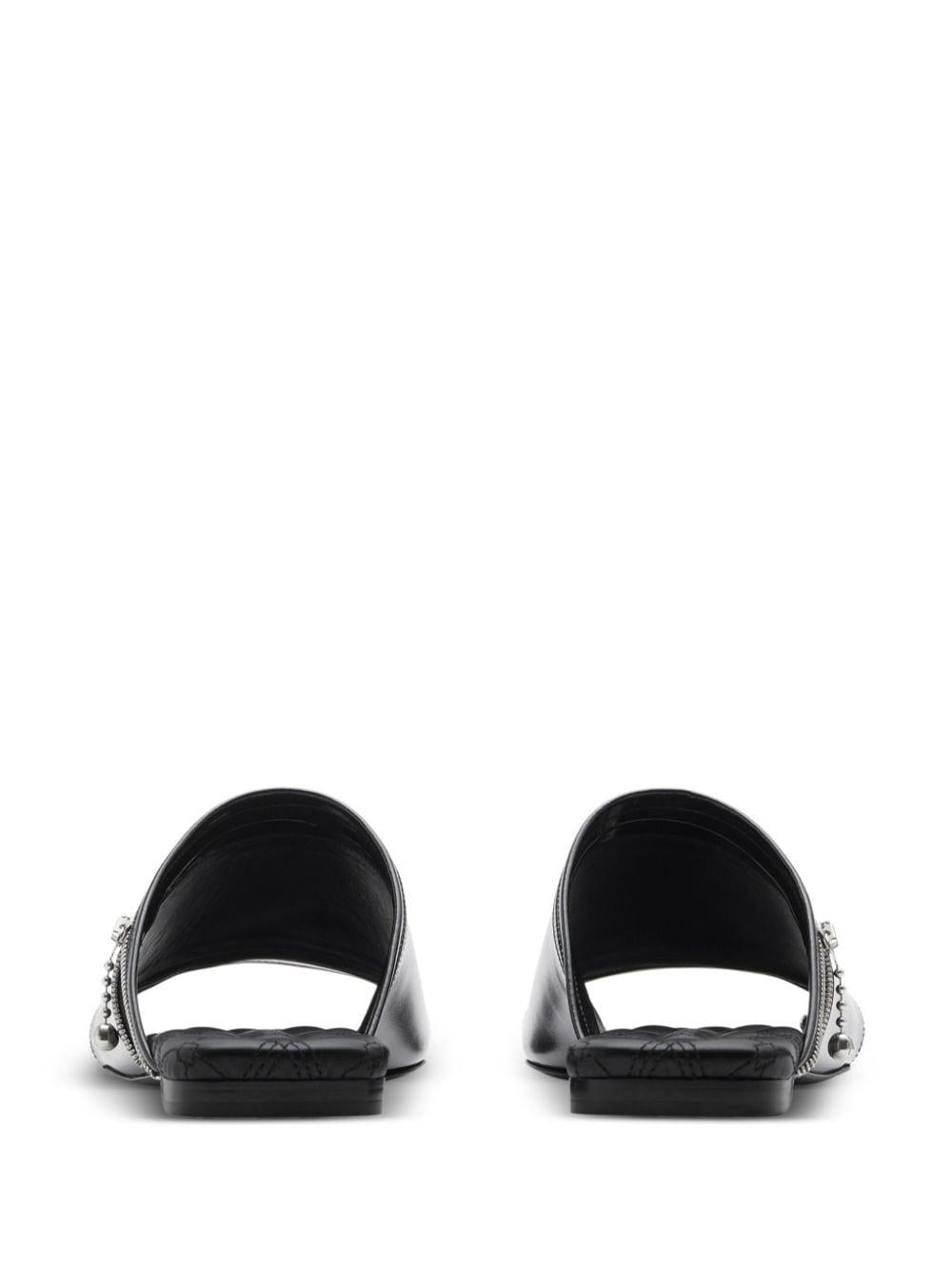 Decorative-zip flat leather sandals<BR/><BR/><BR/> 8080270 A1189 BURBERRY