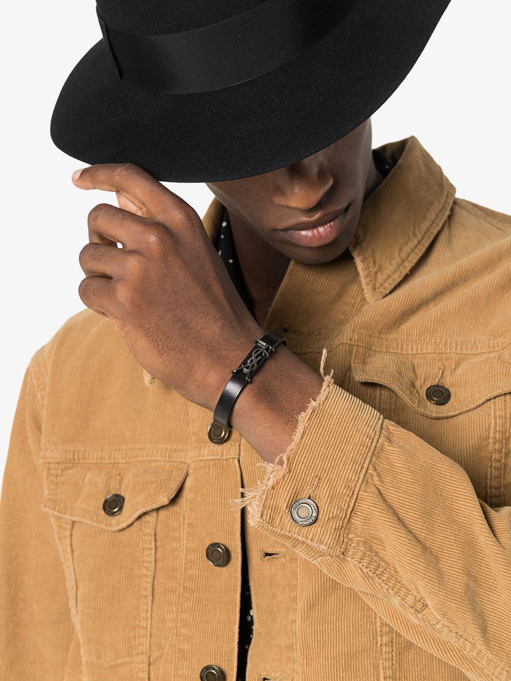 Opyum bracelet in smooth leather and metal 5593550IH0R 1000 SAINT LAURENT