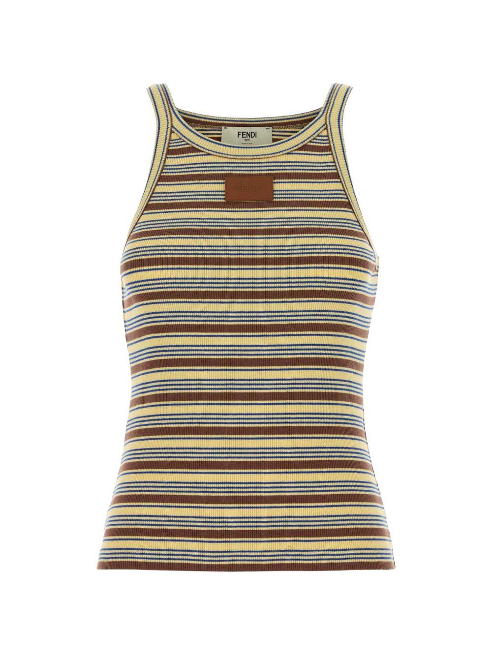 Multicolour cotton striped knit top FS7966 AW88F1X33 FENDI
