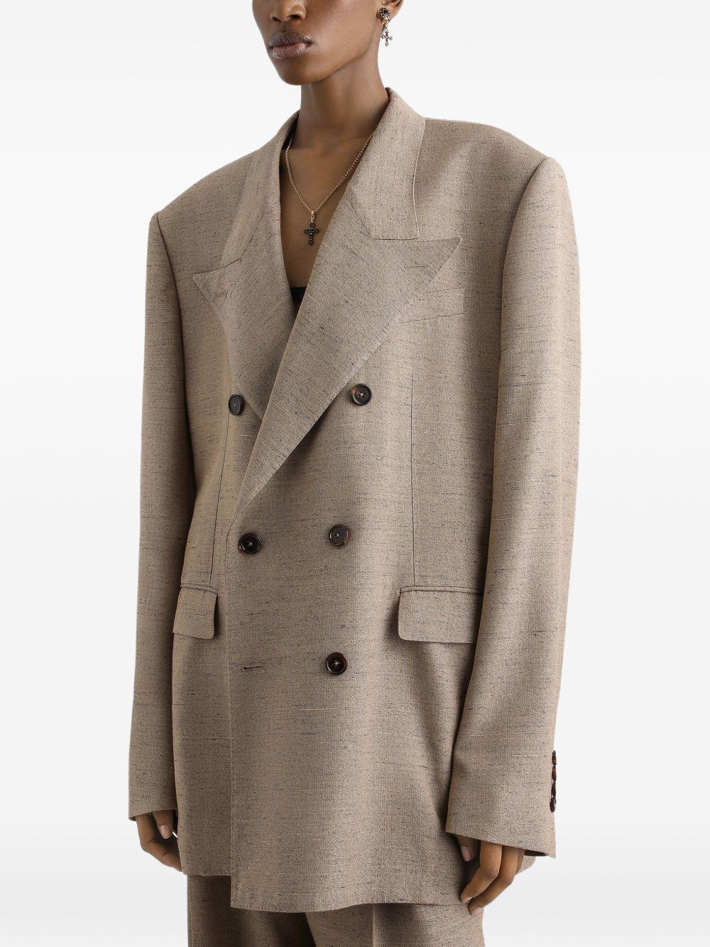 Double-breasted sicilia tweed-effect jacket F29YFT HUMWCS8230 DOLCE & GABBANA