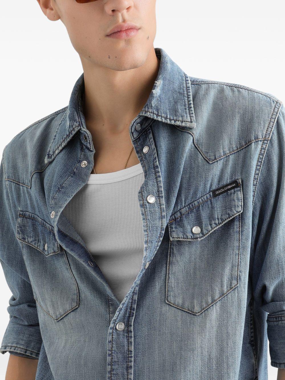 Distressed Western Shirt G5OD5D G8OJ3S9001 DOLCE & GABBANA