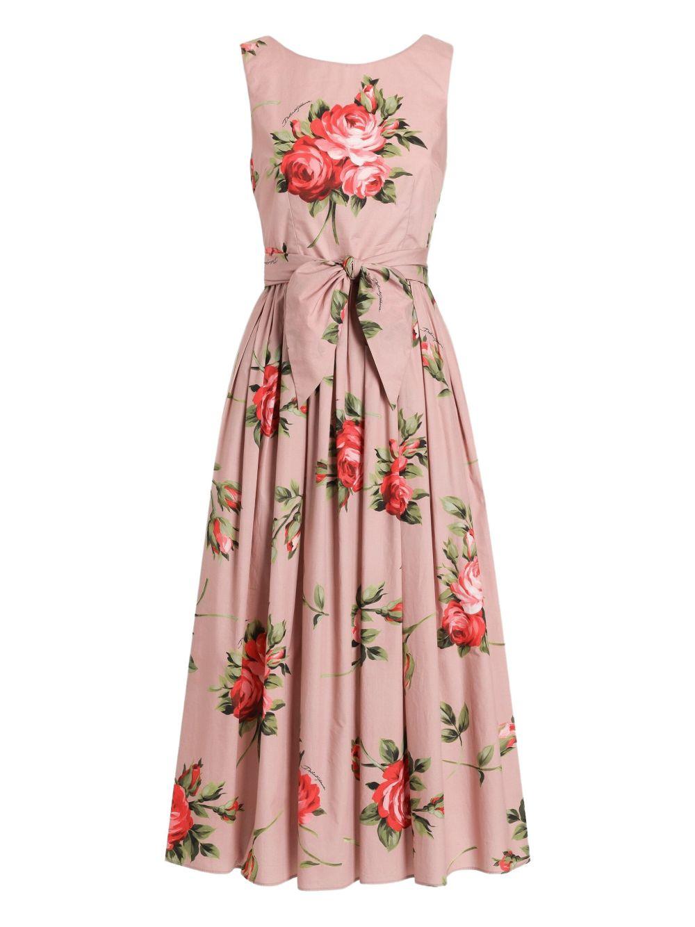 Rose bouquet-print cotton dress F612PT HS5UTHF5ZN DOLCE & GABBANA