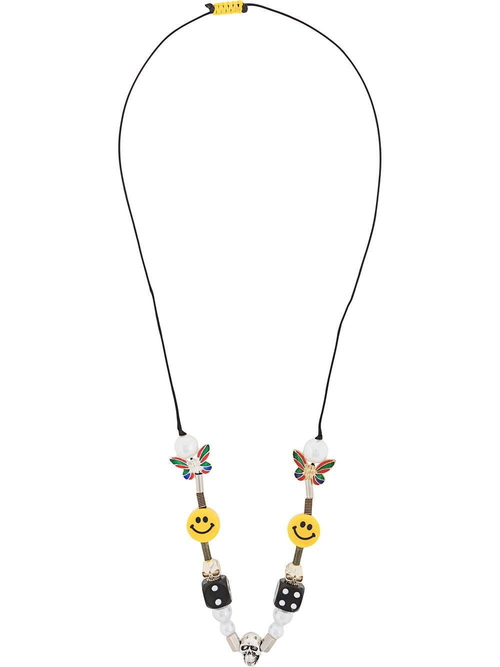 Necklace with pearl details and smiles EVAE NECKLACE YELLOW *EVAE+