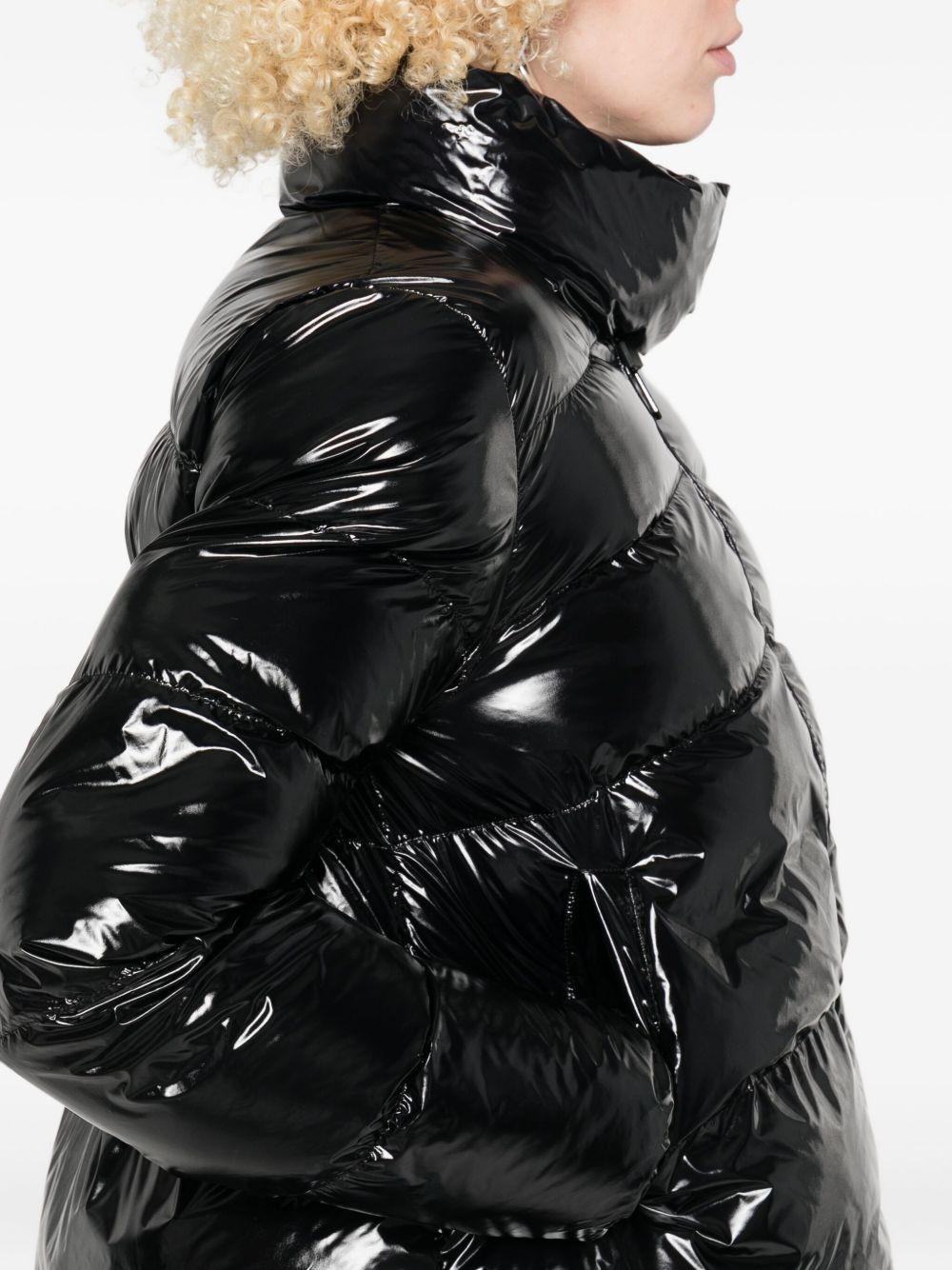 Padded crystal nylon pea coat 101598 A2P7Z99 PINKO