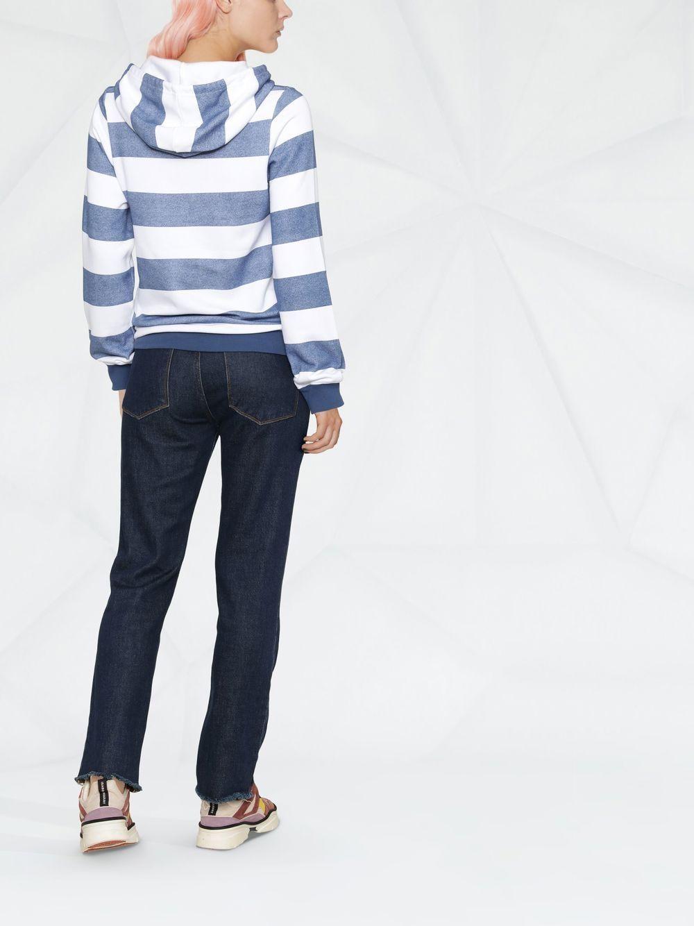 chalk white/steel blue striped logo-print hoodie CHS22AJH10080 99G SEE BY CHLOÉ