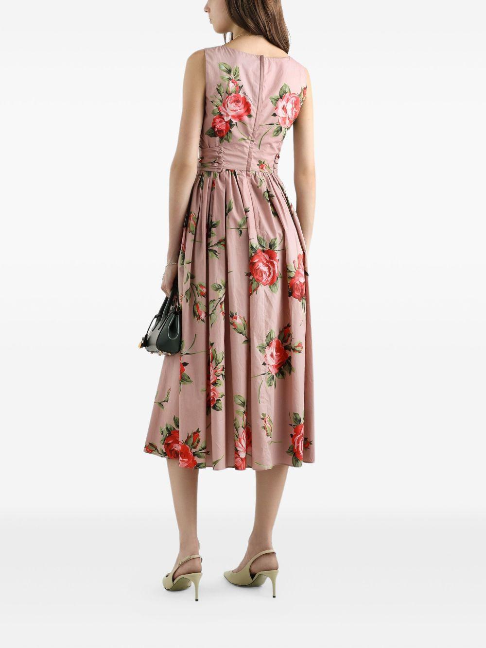 Rose bouquet-print cotton dress F612PT HS5UTHF5ZN DOLCE & GABBANA