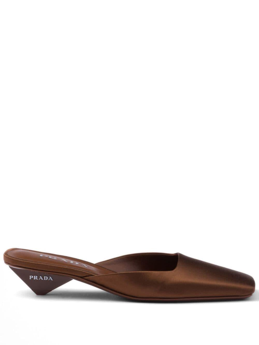 Square-toe satin mules<BR/><BR/><BR/> 1I479N 049F0005 PRADA
