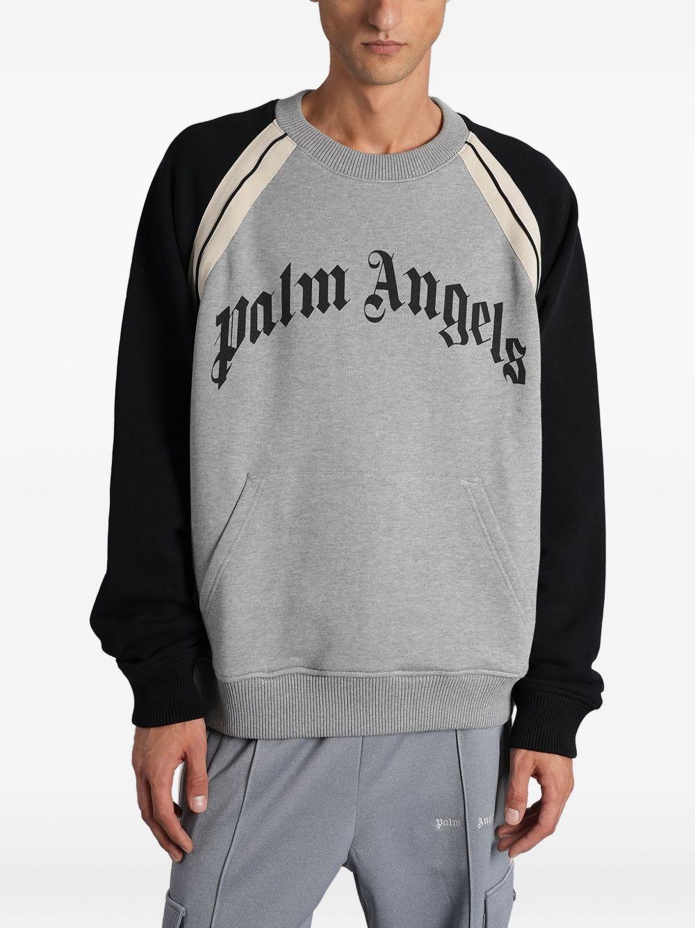 Sweatshirt with logo and contrasting sleeves PMBA08LF25FLE001 0810 PALM ANGELS