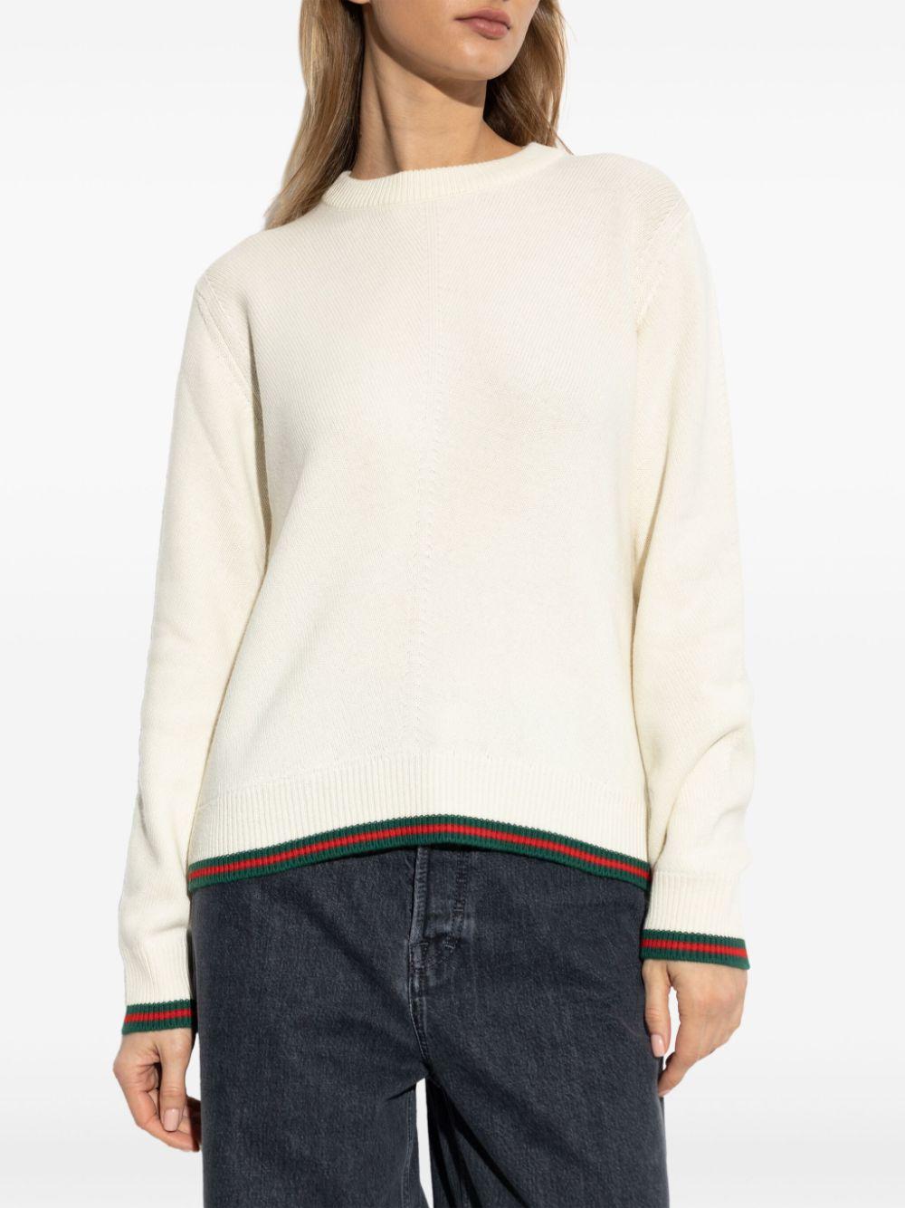 Wool and cashmere sweater with Web 813843 XKEI29257 GUCCI