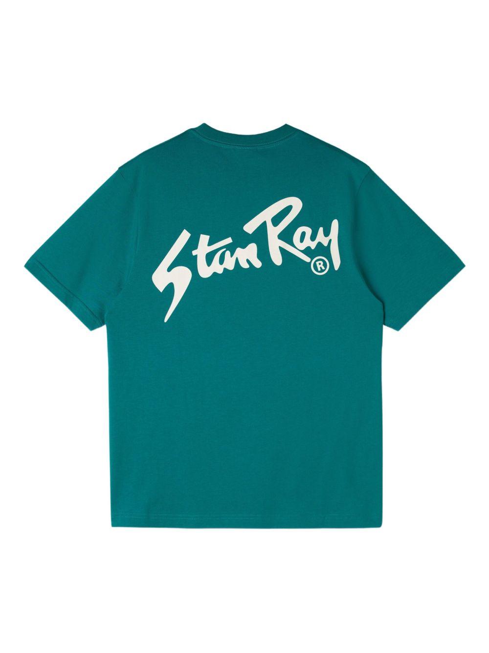Light blue T-shit with front logo SS23001 AGAVE/WHITE STAN RAY