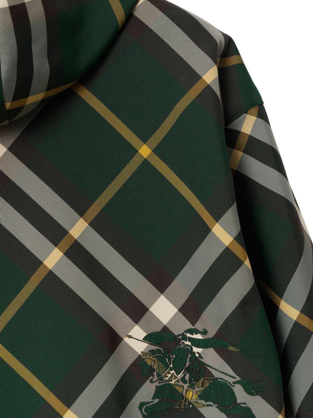 Check-pattern zipped hooded jacket<BR/><BR/><BR/> 8081895 B8660 BURBERRY