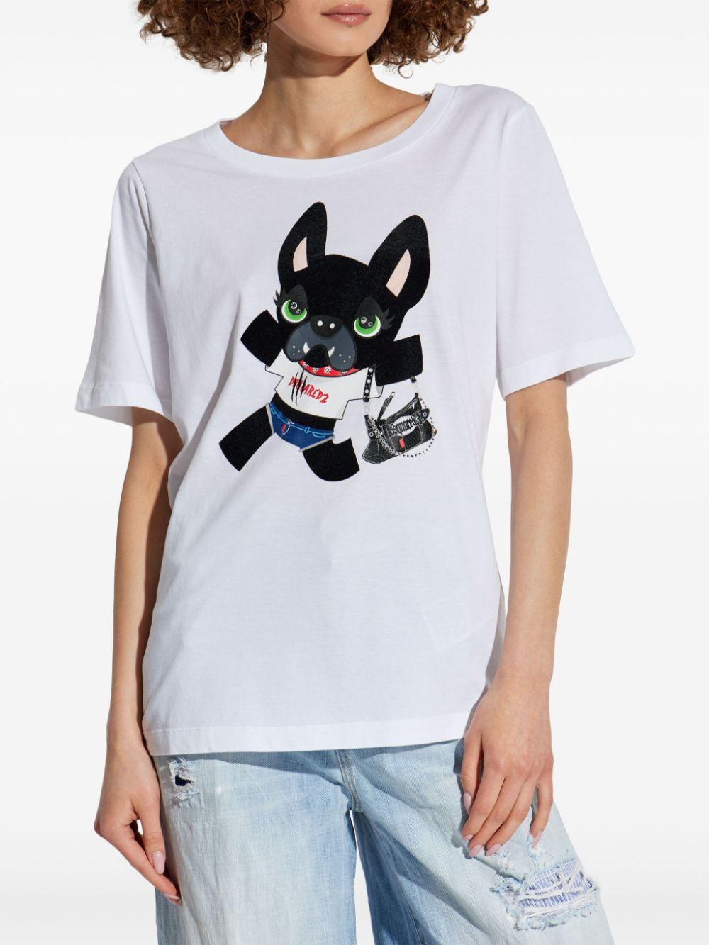 Dog print T-shirt<BR/><BR/><BR/> S75GD0440 S24668100 DSQUARED2
