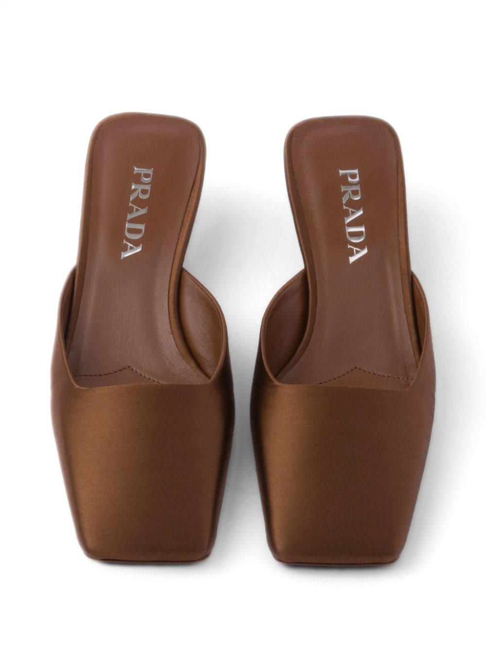 Square-toe satin mules<BR/><BR/><BR/> 1I479N 049F0005 PRADA