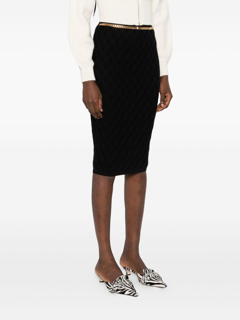 Skirt in knit fabric with diamonds and jewel details GK20B56E2 110 ELISABETTA FRANCHI
