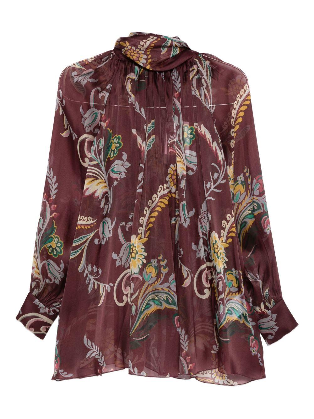 flared high-neck blouse WRJA0150 99SA1M0X0869 ETRO
