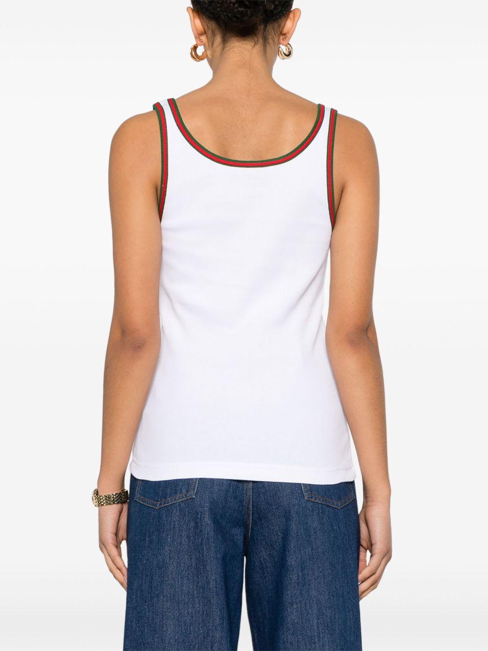 Web-Stripe ribbed tank top<BR/><BR/> 815851 XJG5O9692 GUCCI