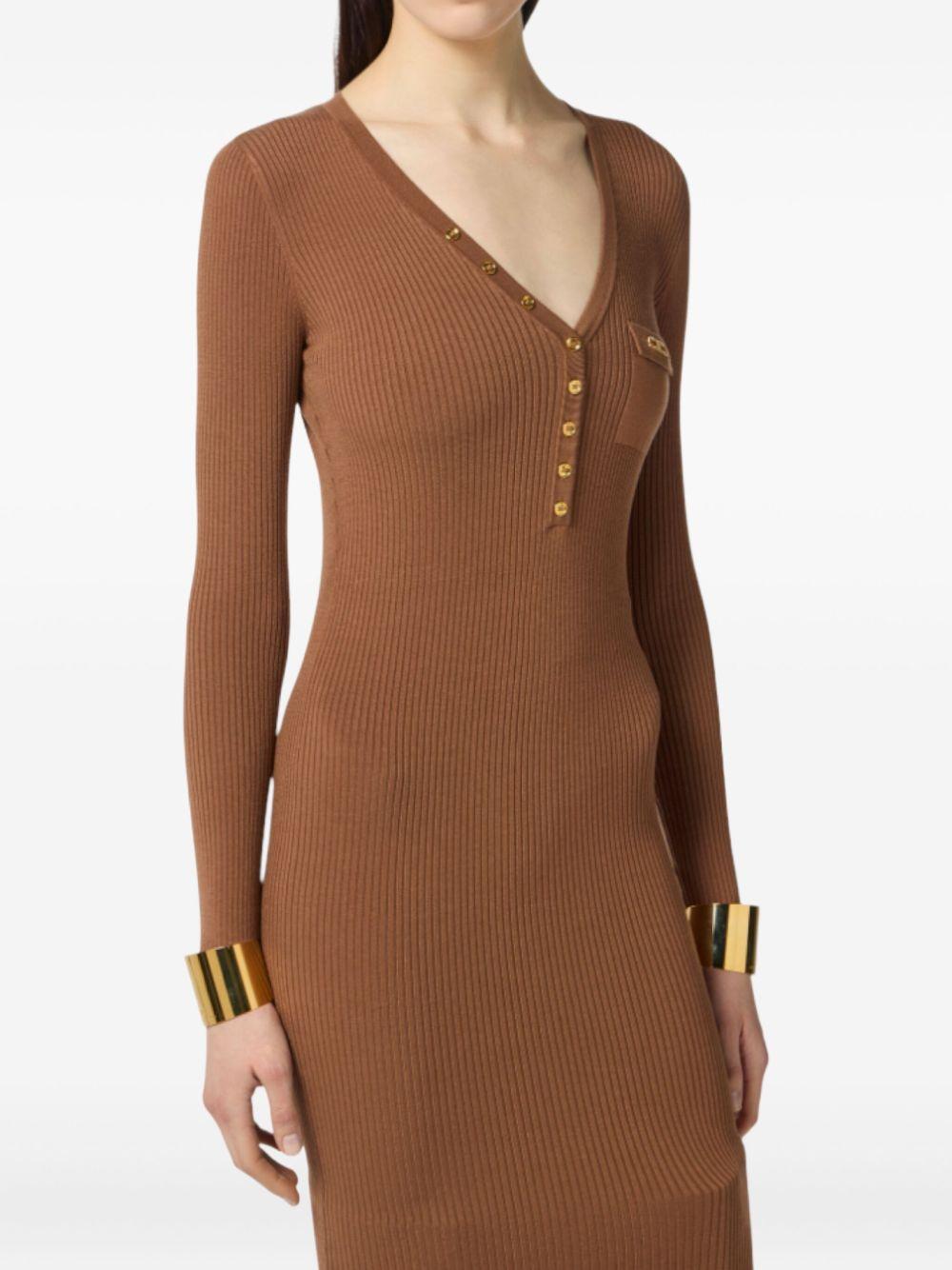 Dress in ribbed knit fabric with breast pocket AM10B56E2 EC1 ELISABETTA FRANCHI