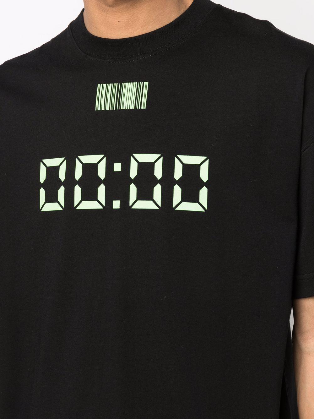 Black cotton clock-print T-shirt VL12TR320B1611 BLACK VTMNTS