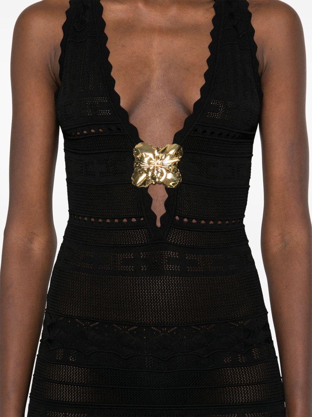 Jewel-detail openwork maxi dress<BR/><BR/><BR/> AM72S52E2 110 ELISABETTA FRANCHI