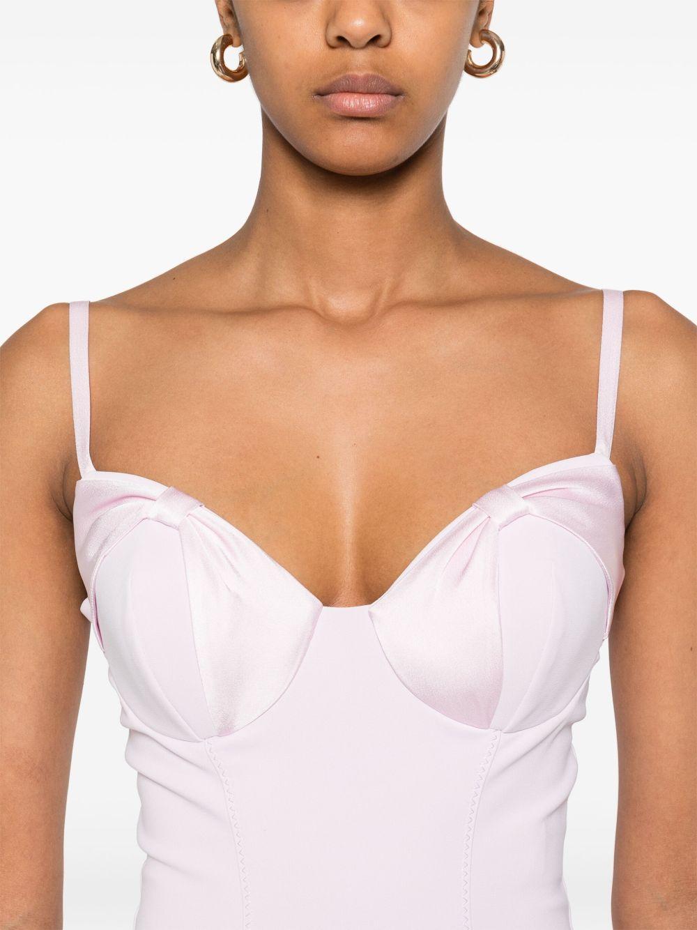 Satin-bow crepe midi dress<BR/><BR/><BR/> AB70251E2 544 ELISABETTA FRANCHI