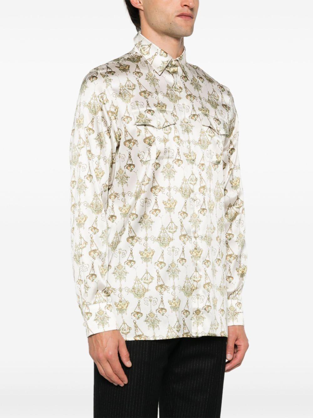 chandelier-print silk shirt<BR/><BR/><BR/><BR/> BM612415S4 182 GIVENCHY