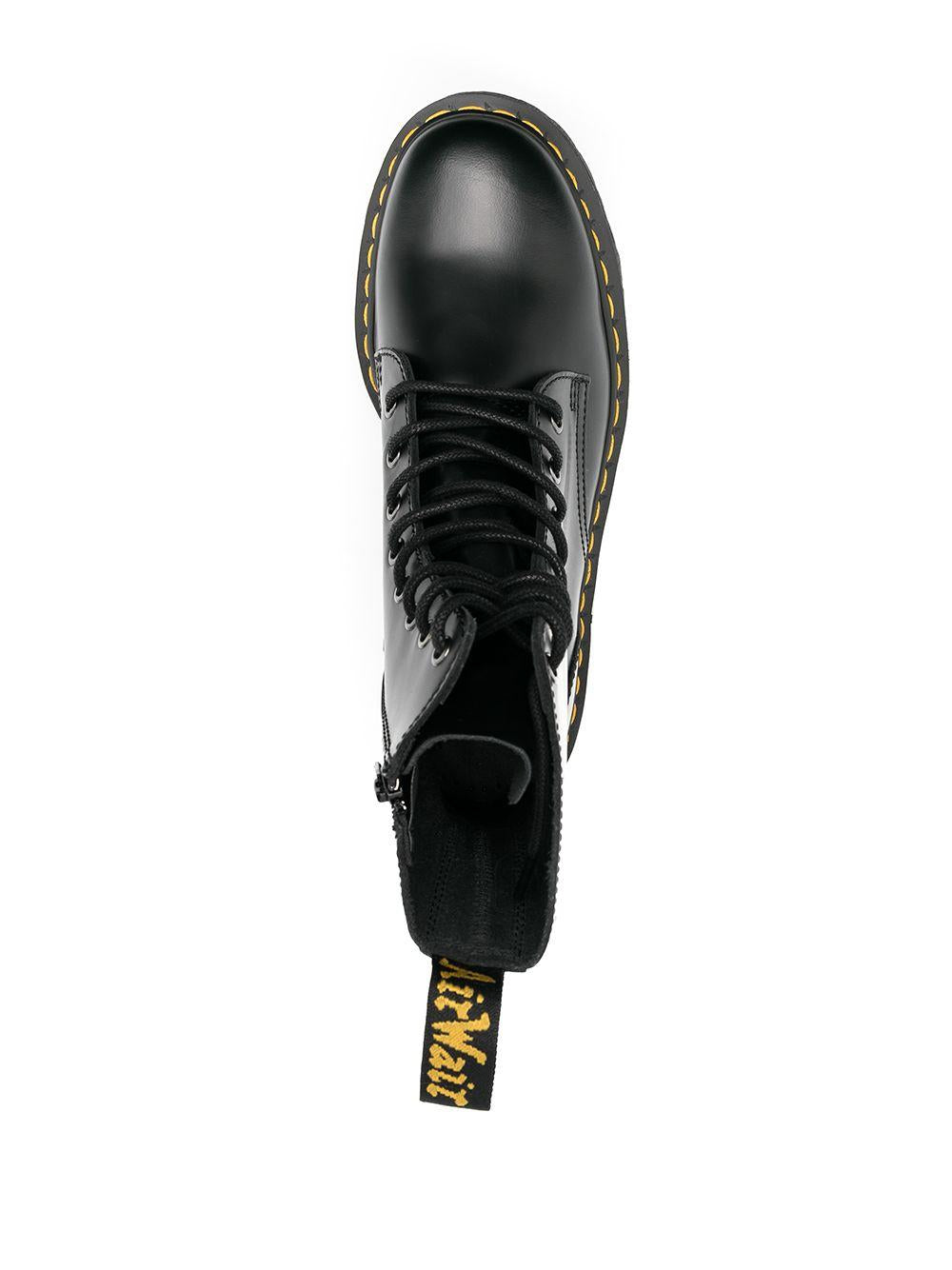 Chunky lace-up leather boots<BR/><BR/><BR/> 15265001 JADONBLACK POLISHED SMOOTH DR. MARTENS