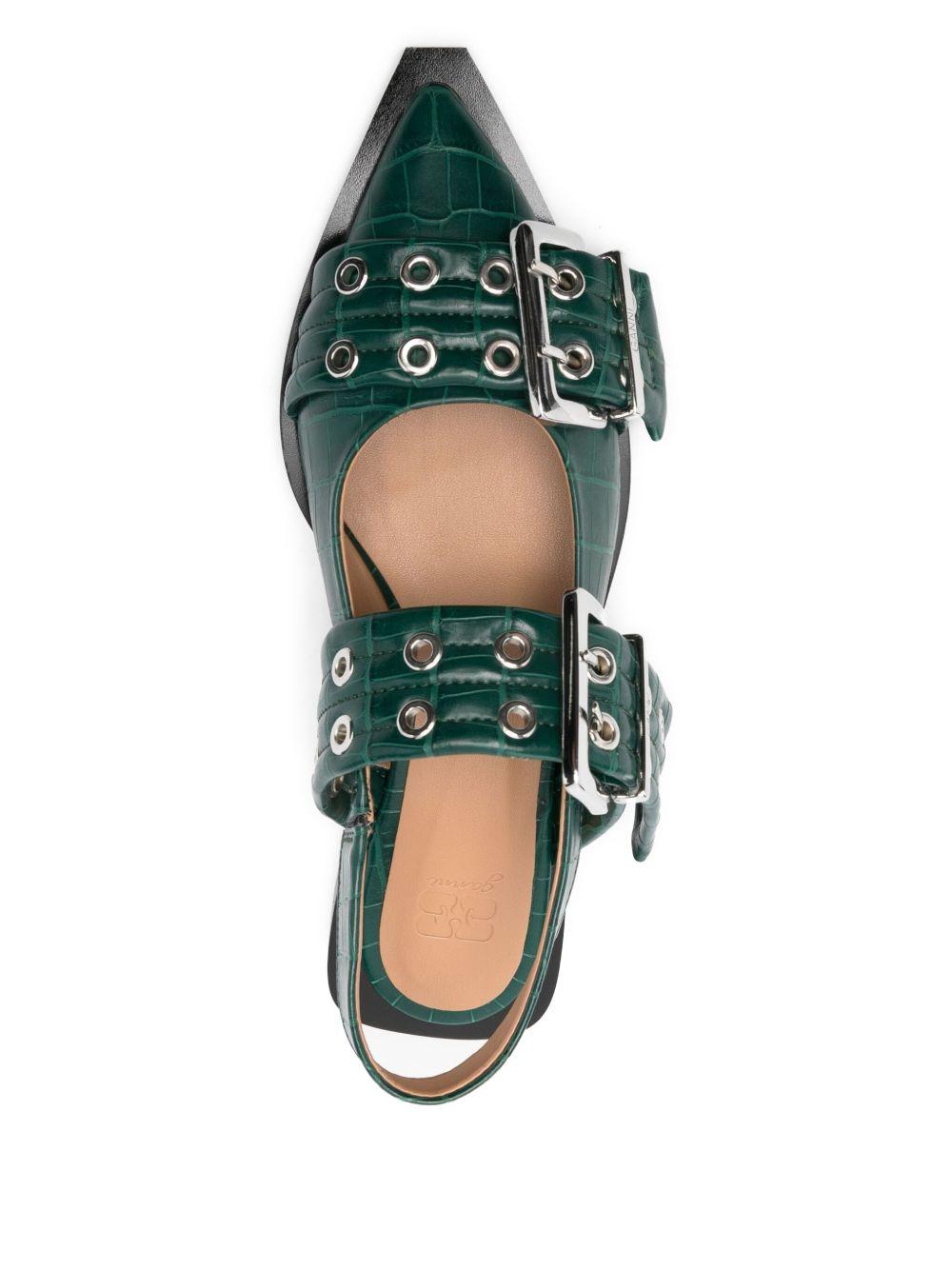 Ballet Shoes with Double Buckle S3005 774 GANNI