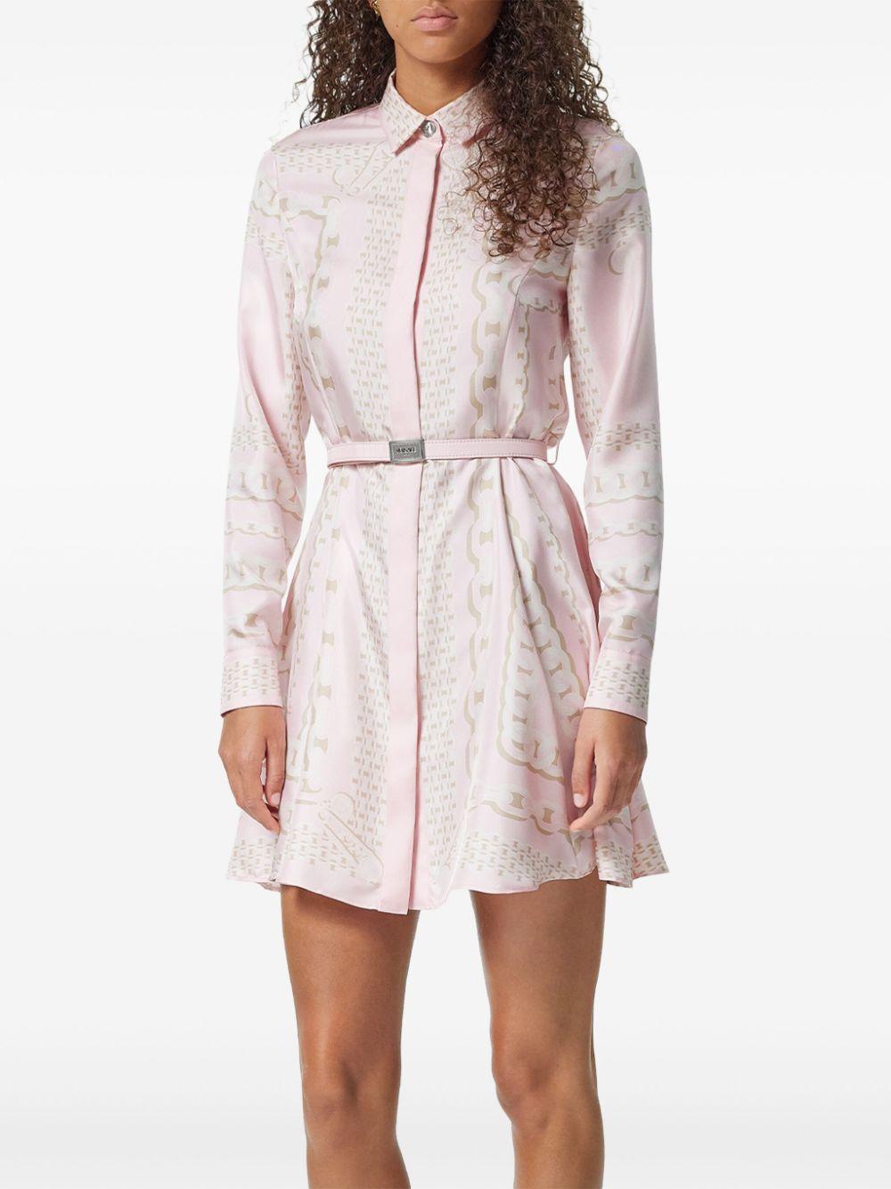 Printed silk mini dress<BR/><BR/><BR/> 1018933 1A136385PC60 VERSACE