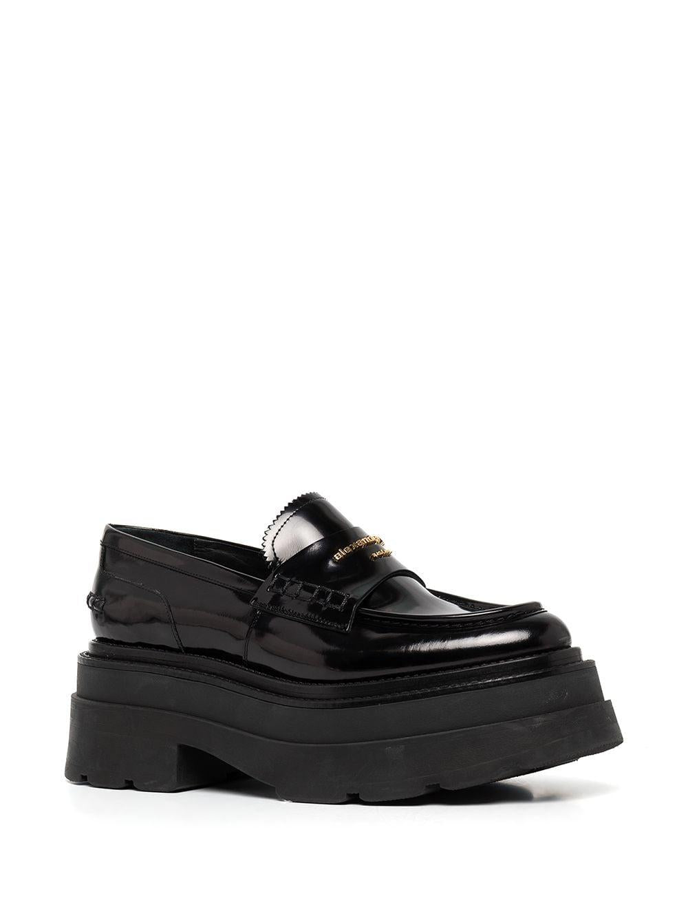 Black leather chunky sole leather loafers 30322F023 001 ALEXANDER WANG