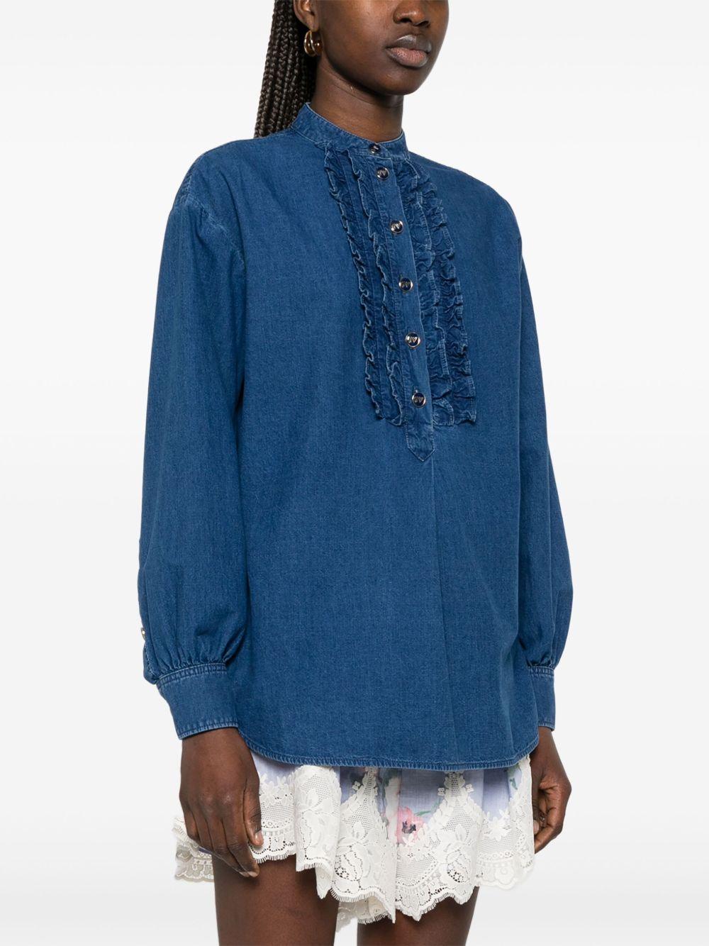 Denim shirt with ruffles<BR/><BR/><BR/> 6B3DB02X94C 558 VALENTINO GARAVANI