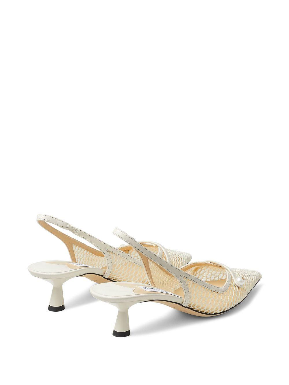 Amita 45 slingback AMITA 45 WHITE/LATTE JIMMY CHOO