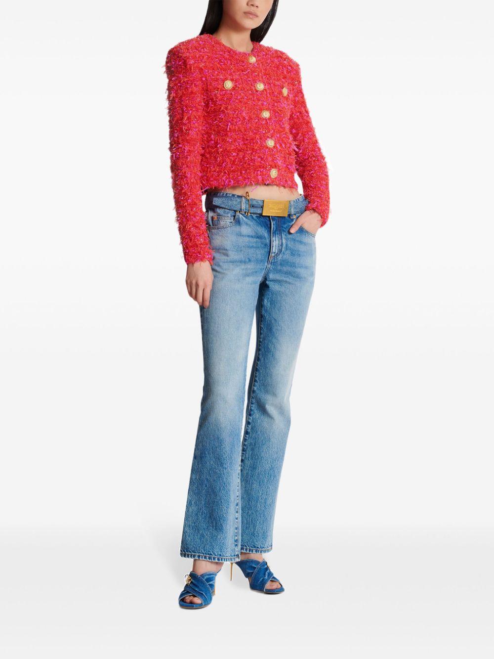 Cropped tweed jacket<BR/><BR/><BR/> EF1SK248KB19 MCW BALMAIN