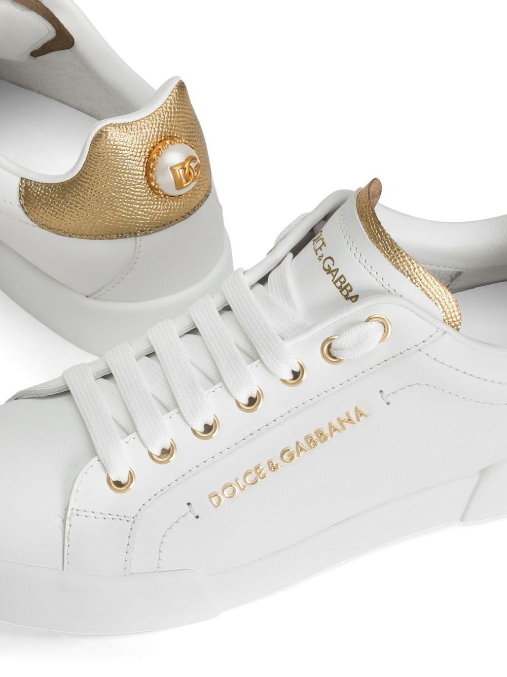 Calfskin nappa Portofino sneakers with lettering CK2329 AN2988B996 DOLCE & GABBANA