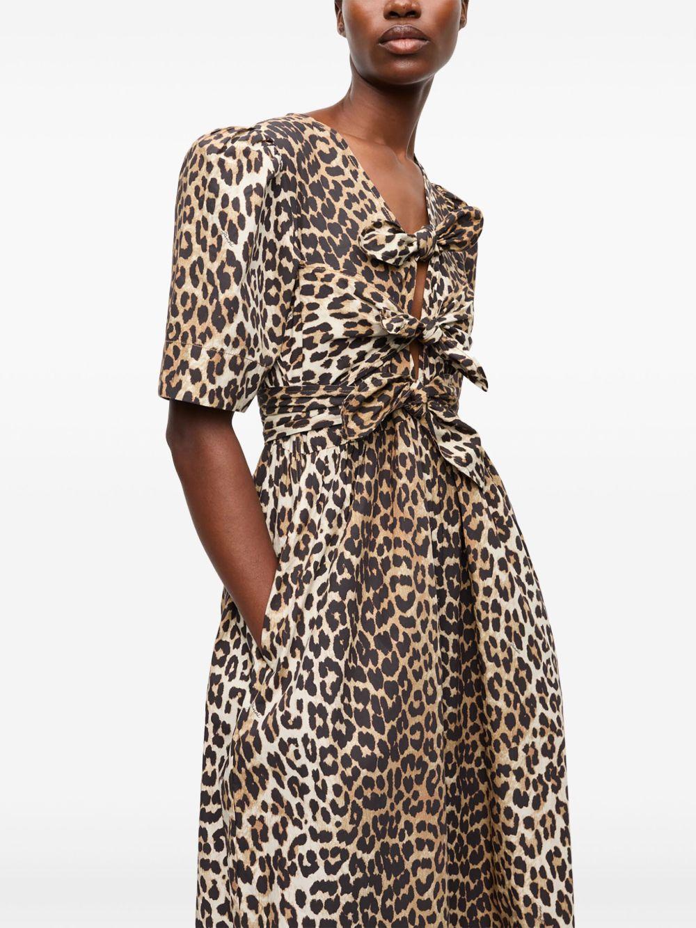 Leopard-print midi dress<BR/><BR/><BR/> W0373 943 GANNI