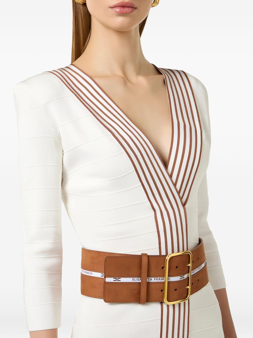 Knit dress with striped bands AM01S61E2 AQ6 ELISABETTA FRANCHI