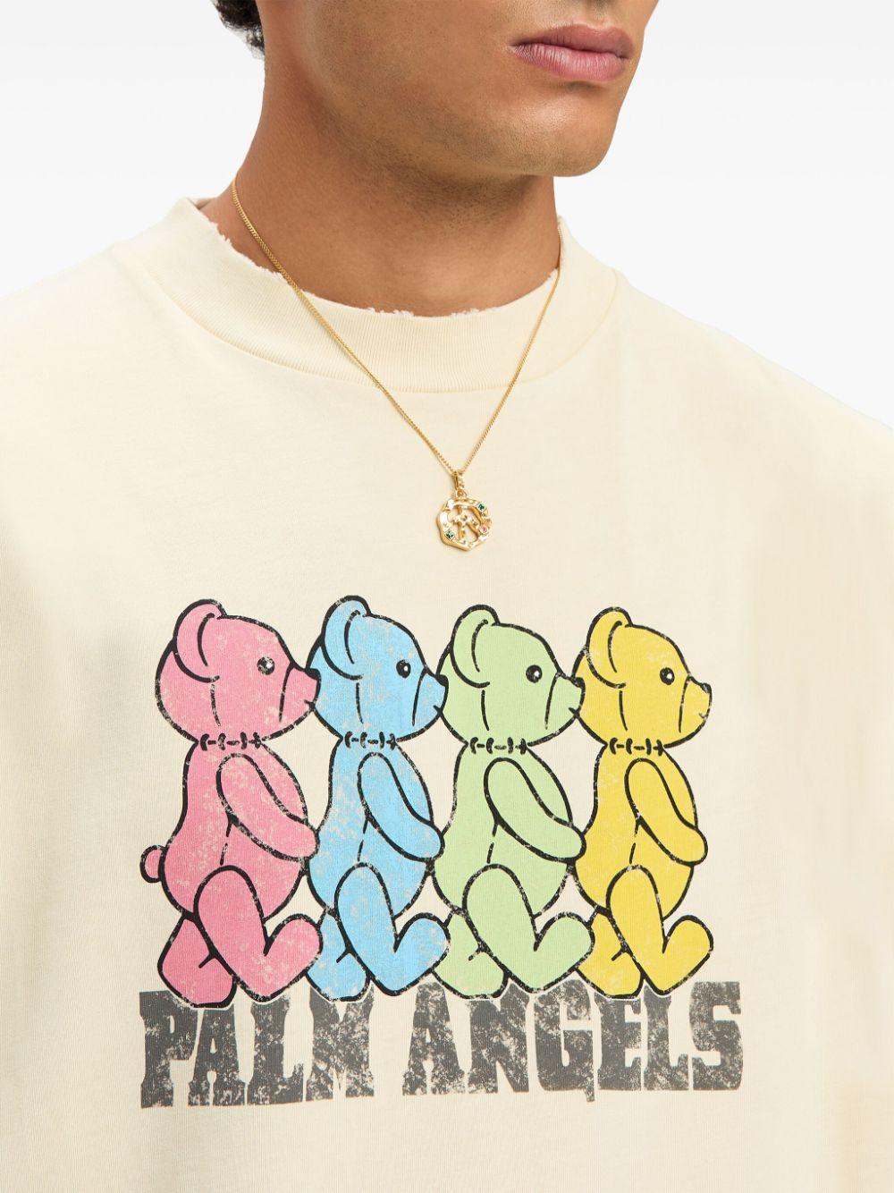 Crossroads Bears T-shirt<BR/><BR/><BR/> PMAA001S25JER006 0B84 PALM ANGELS