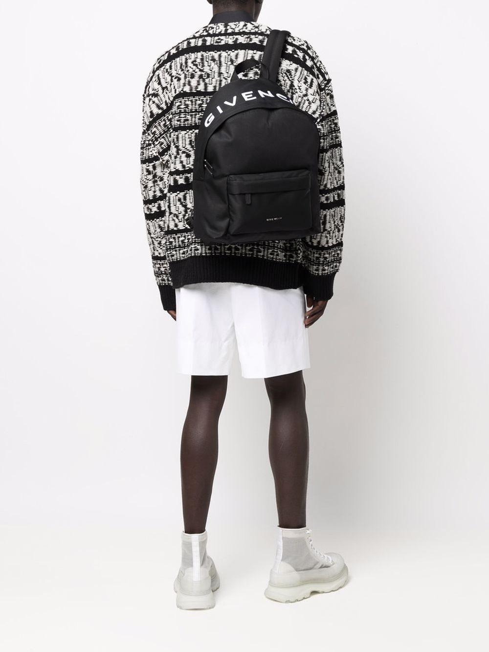 Black/white embroidered-logo backpack BK508HK1F5 001 GIVENCHY