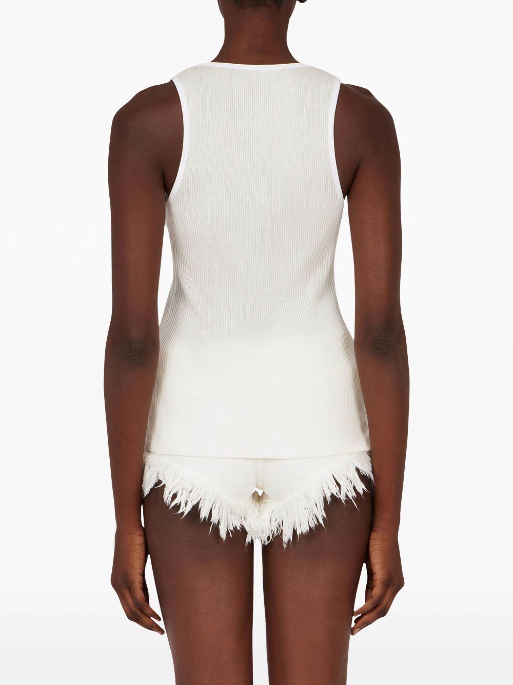 Cotton vest<BR/><BR/><BR/> H 782727WHITE FERRAGAMO