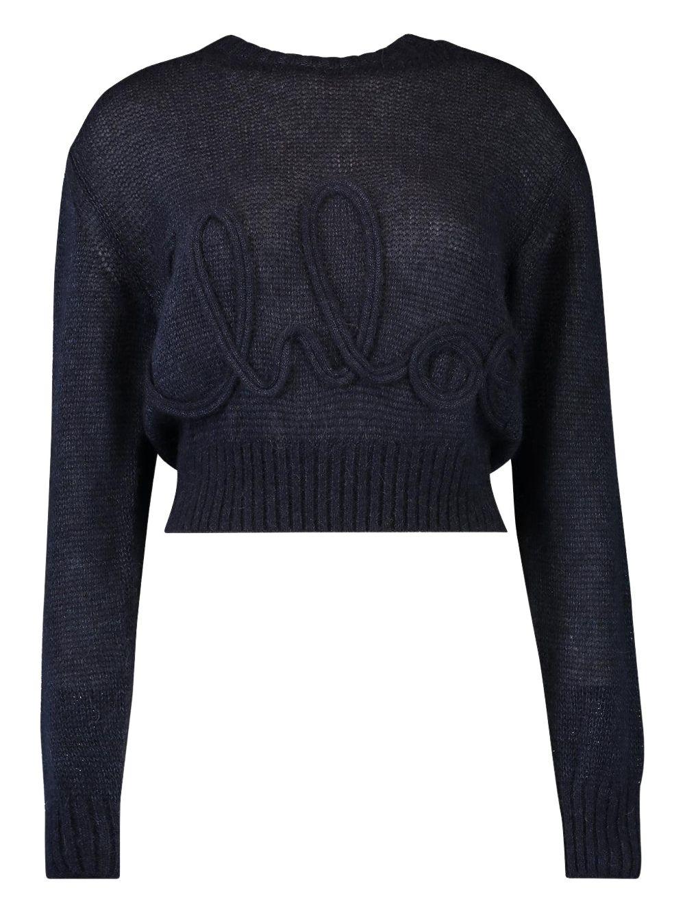 Alpaca wool and silk knit sweater with logo CH25UMP27740 4C4 CHLOÉ