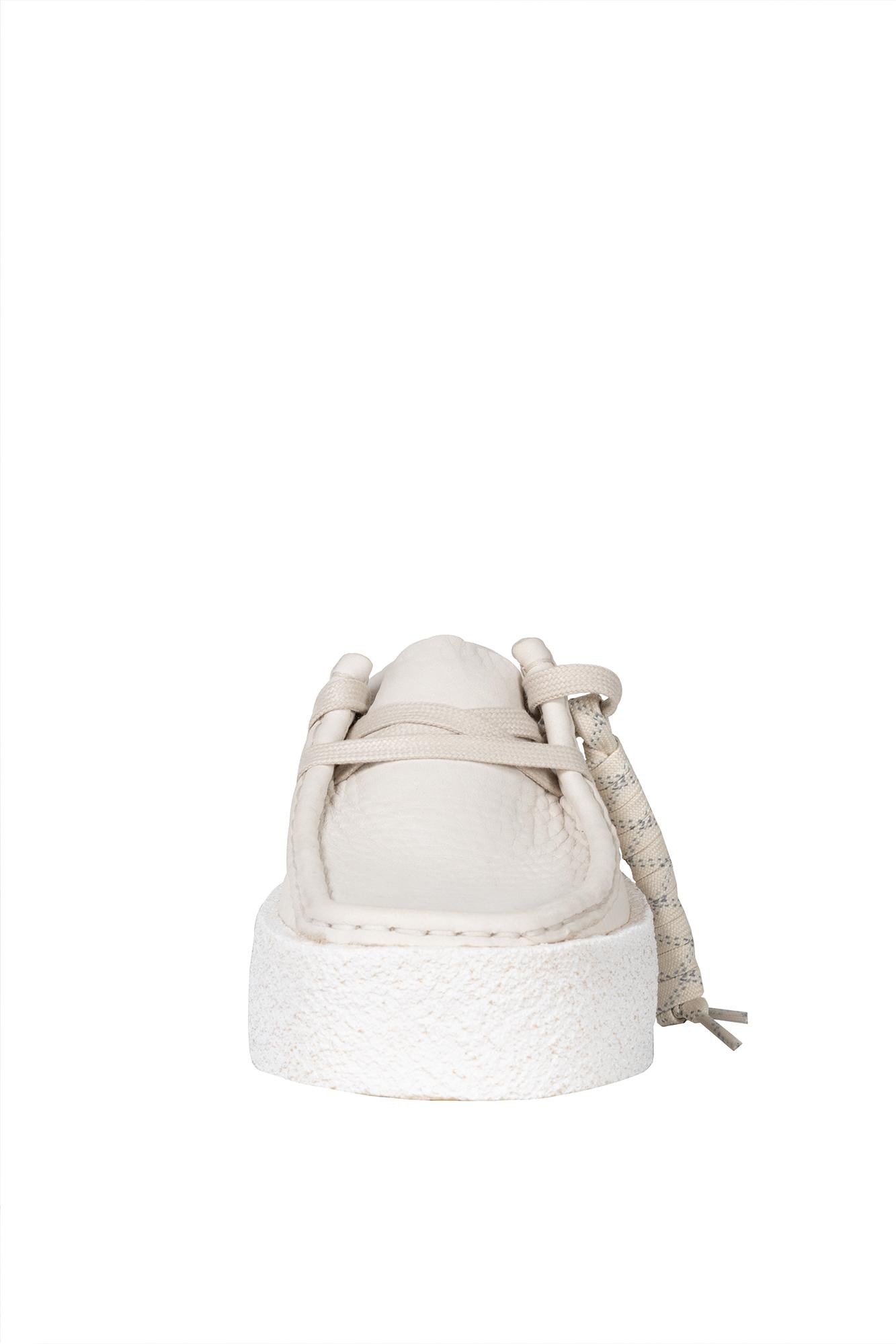White leather lace-up loafers WALLABEE CUP W WHITE CLARKS