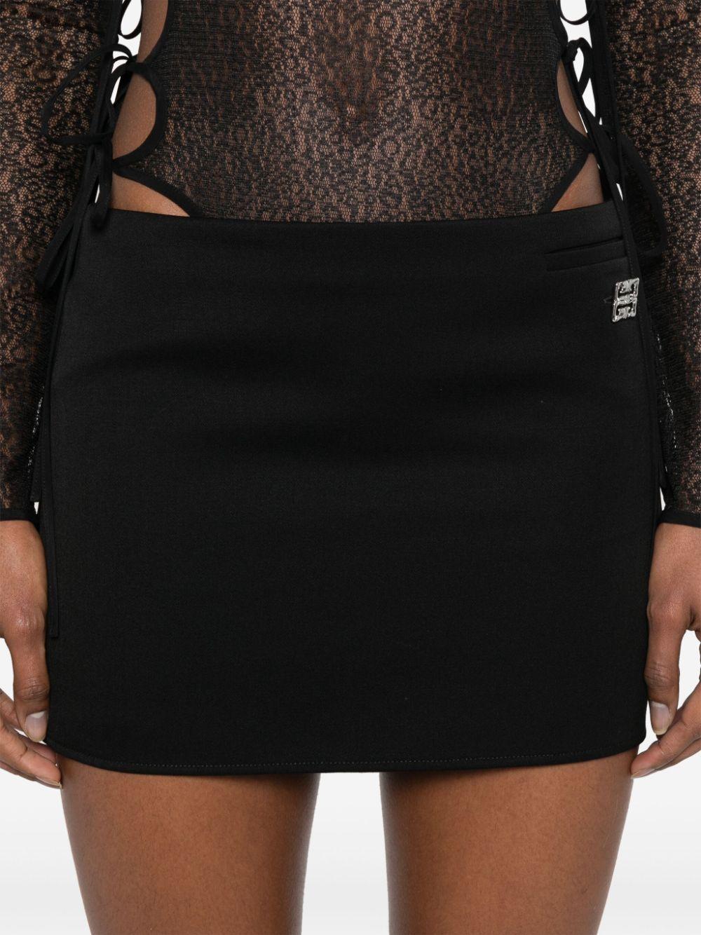 4G-plaque wool miniskirt<BR/><BR/><BR/> BW40W915CT 001 GIVENCHY